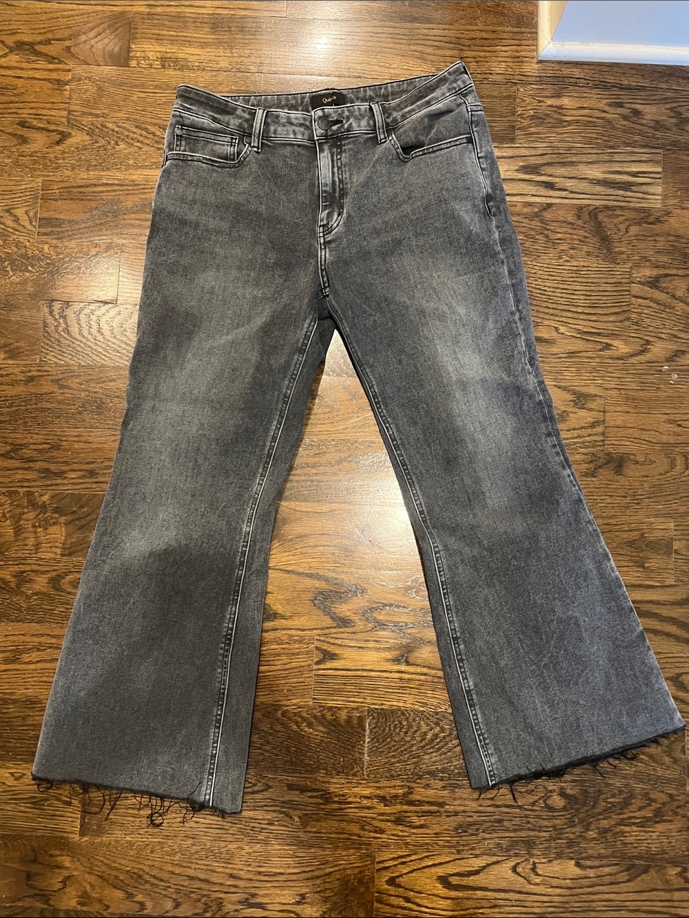 Quince Washed Gray High-Rise Flare Jeans - Women